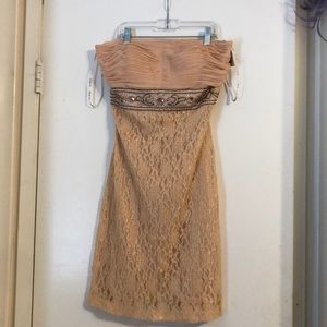 NWT peach strapless dress